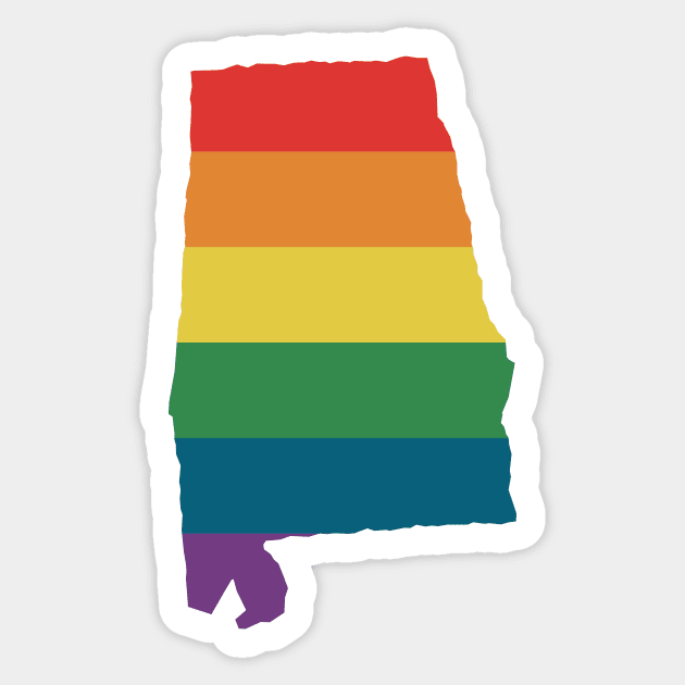 Alabama Rainbow Sticker by n23tees